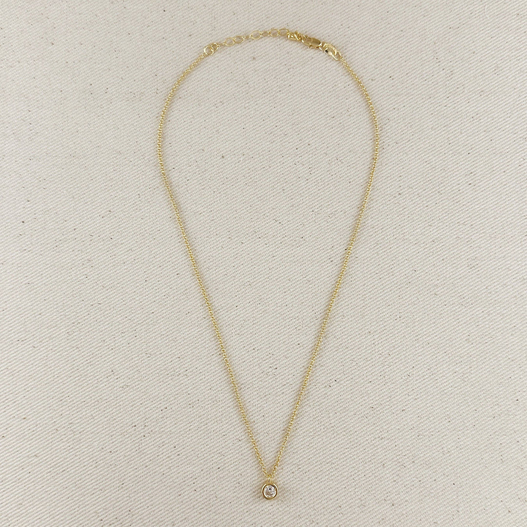 18k Gold Filled Solitaire Necklace GoldFi