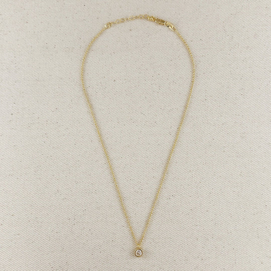18k Gold Filled Solitaire Necklace GoldFi