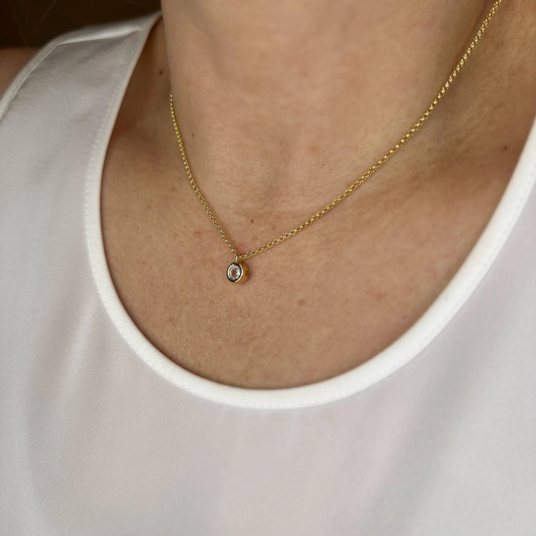 18k Gold Filled Solitaire Necklace GoldFi
