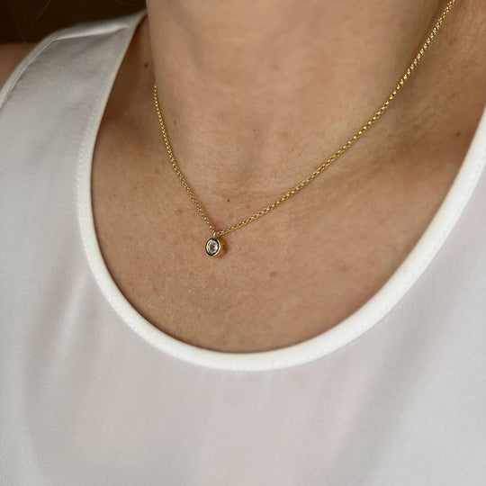 18k Gold Filled Solitaire Necklace GoldFi
