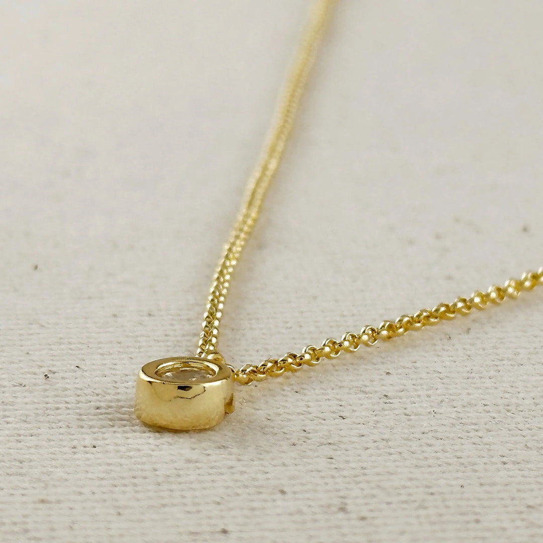 18k Gold Filled Solitaire Necklace GoldFi