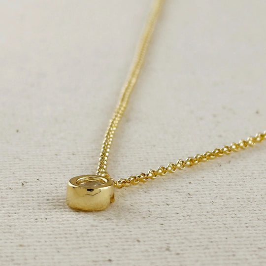 18k Gold Filled Solitaire Necklace GoldFi