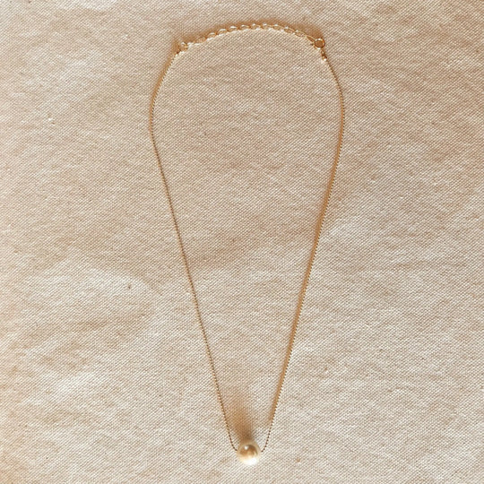 18k Gold Filled Solitaire Pearl Necklace - Beloved Boutique