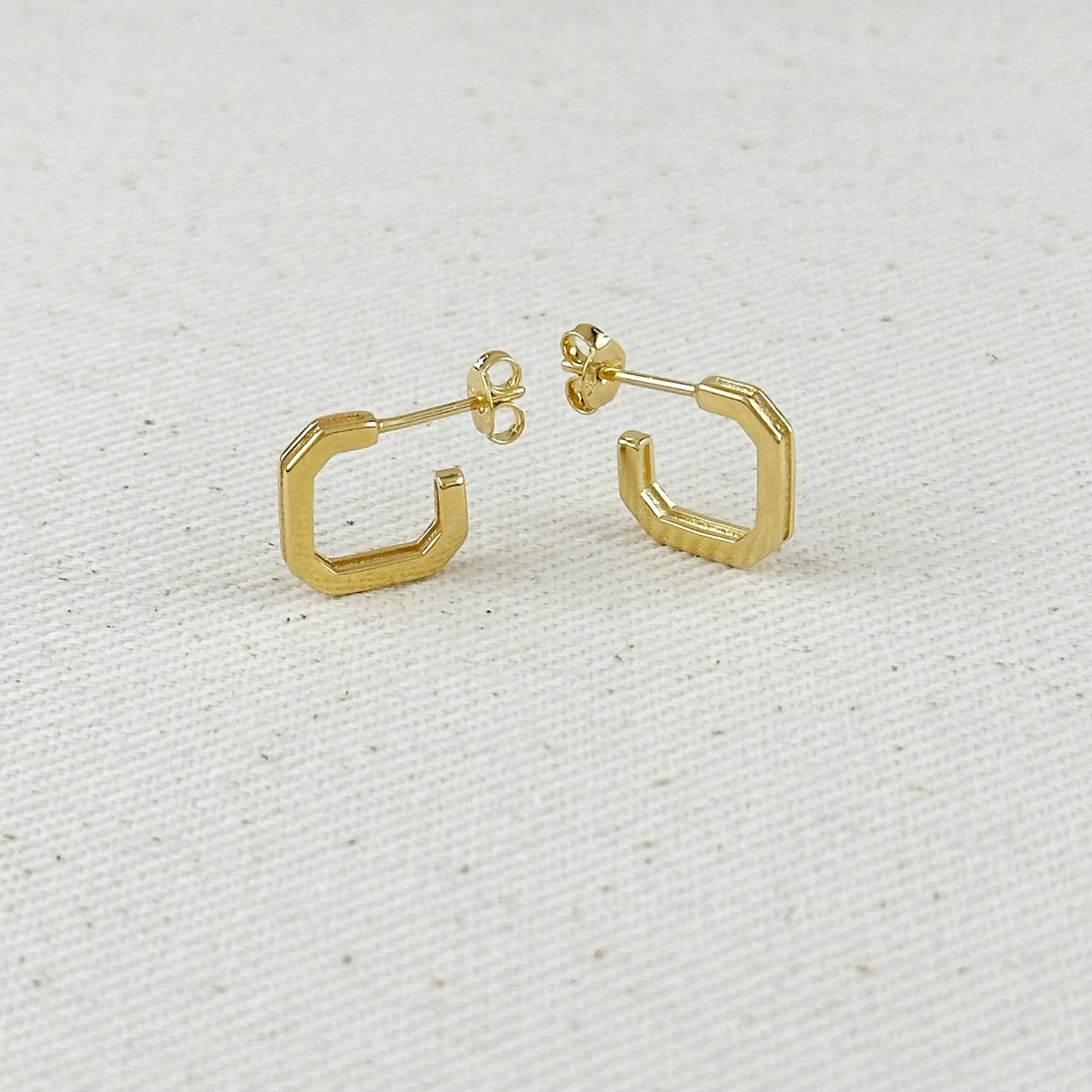 18k Gold Filled Square C - Hoop Earrings - Beloved Boutique