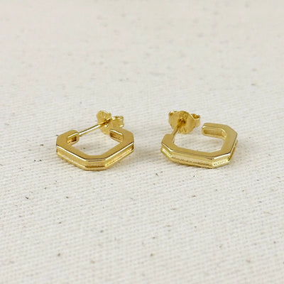 18k Gold Filled Square C - Hoop Earrings - Beloved Boutique