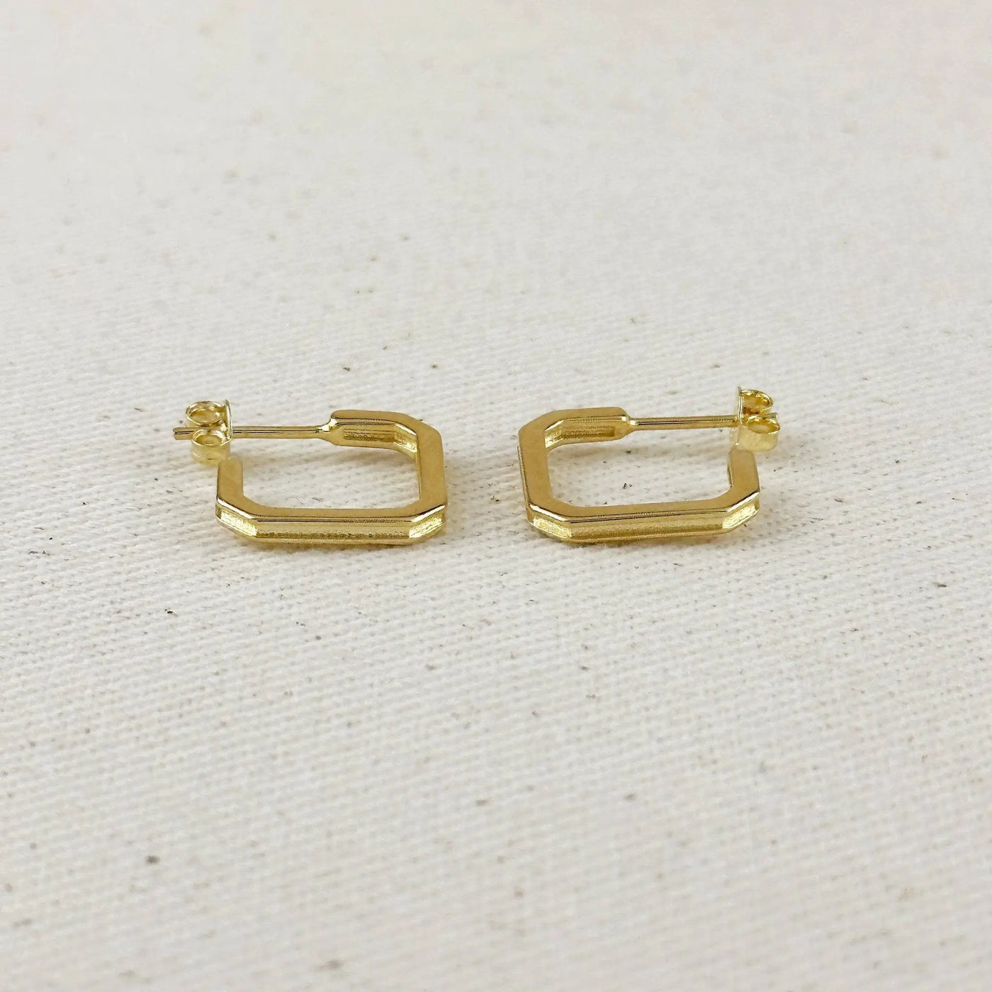 18k Gold Filled Square C - Hoop Earrings - Beloved Boutique
