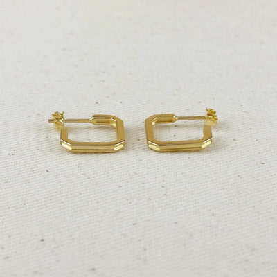 18k Gold Filled Square C - Hoop Earrings - Beloved Boutique