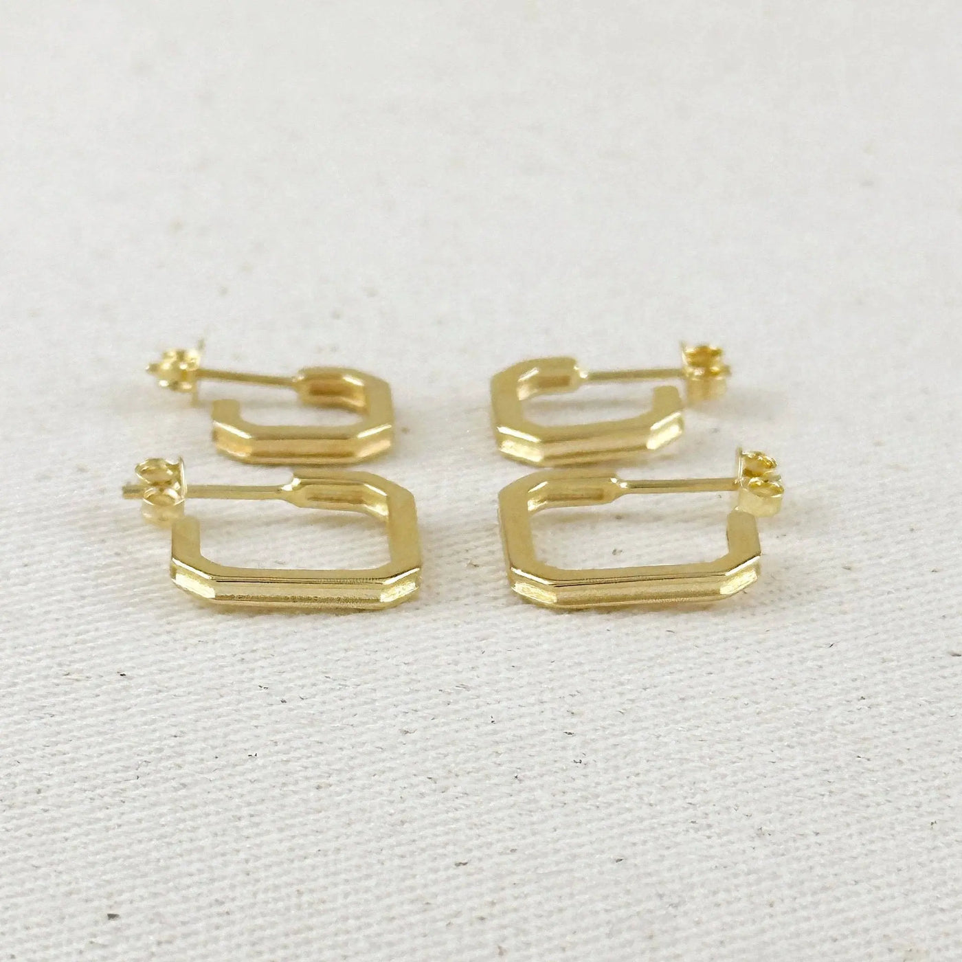 18k Gold Filled Square C - Hoop Earrings - Beloved Boutique