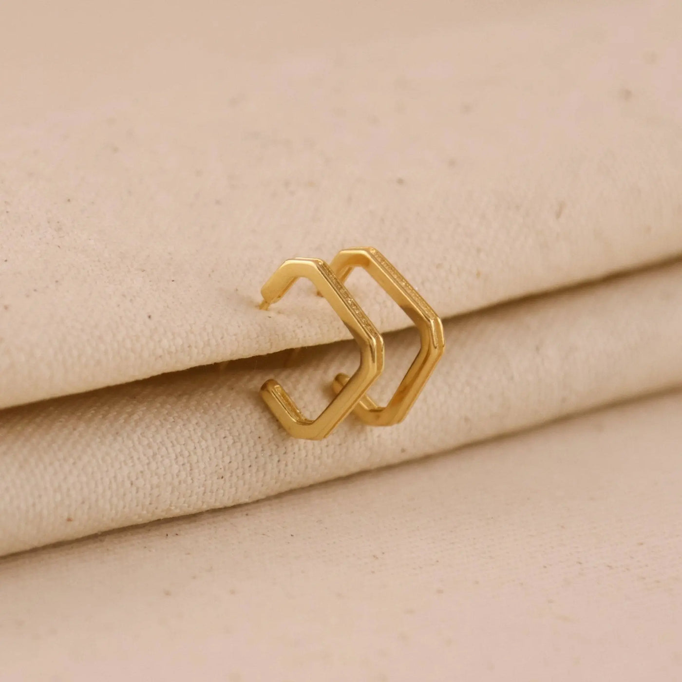 18k Gold Filled Square C - Hoop Earrings - Beloved Boutique