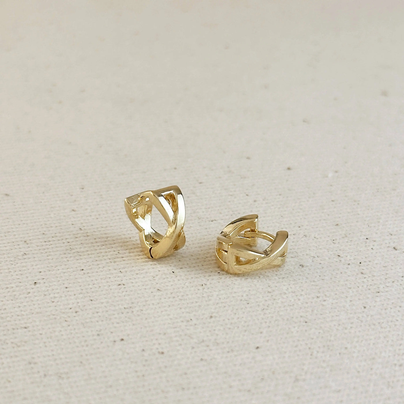 18k Gold Filled X Clicker Hoop Earrings GoldFi