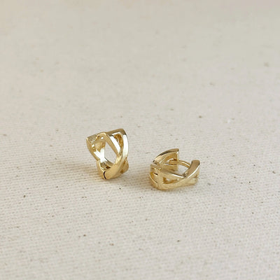 18k Gold Filled X Clicker Hoop Earrings GoldFi