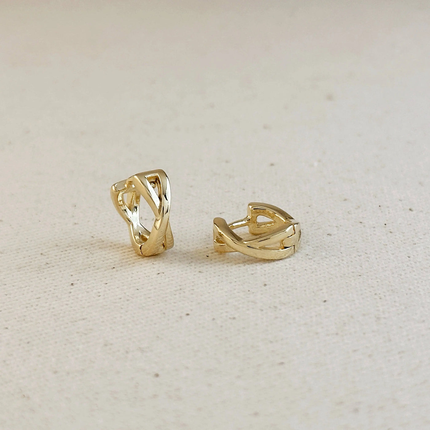 18k Gold Filled X Clicker Hoop Earrings GoldFi