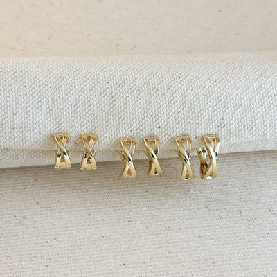 18k Gold Filled X Clicker Hoop Earrings GoldFi