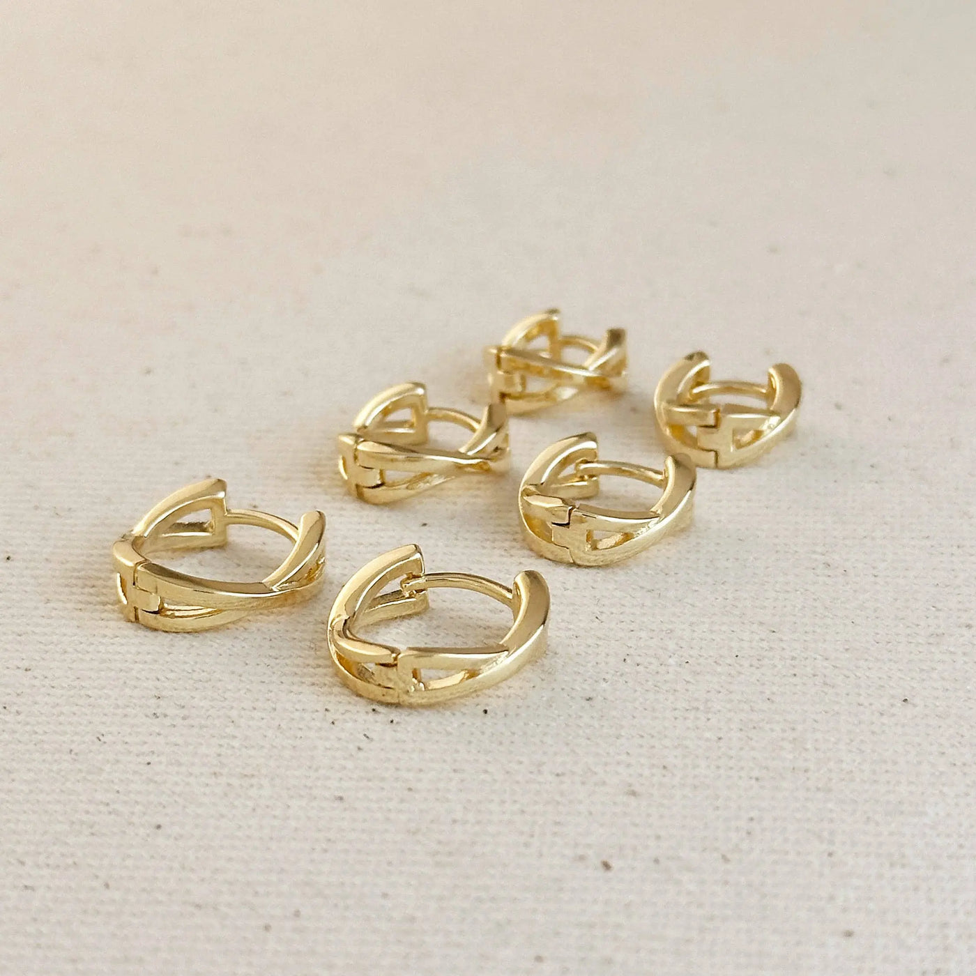 18k Gold Filled X Clicker Hoop Earrings GoldFi