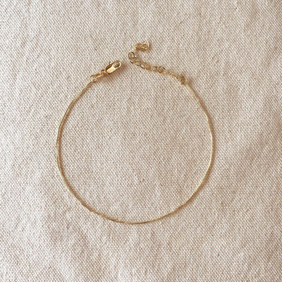 18k Gold Filled 0.5mm Box Chain Anklet - Beloved Boutique
