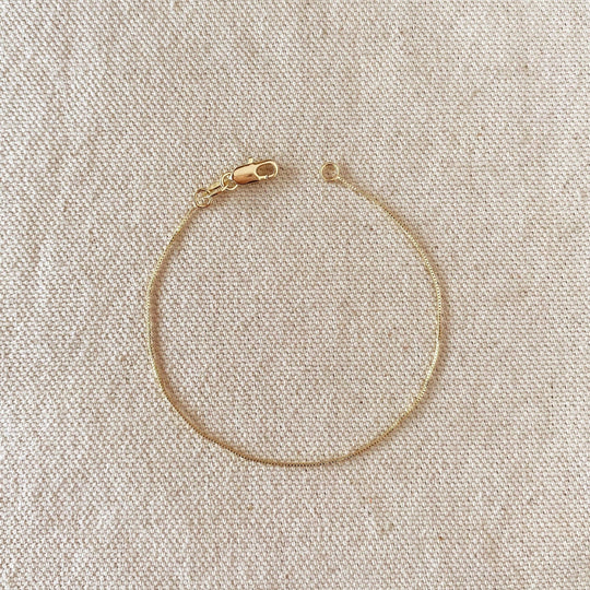 18k Gold Filled 0.5mm Box Chain Bracelet - Beloved Boutique