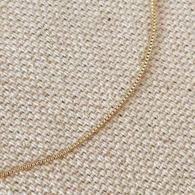 18k Gold Filled 0.5mm Box Chain Bracelet - Beloved Boutique