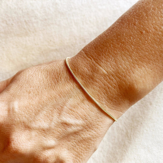 18k Gold Filled 1.2 mm Round Snake Chain Bracelet - Beloved Boutique