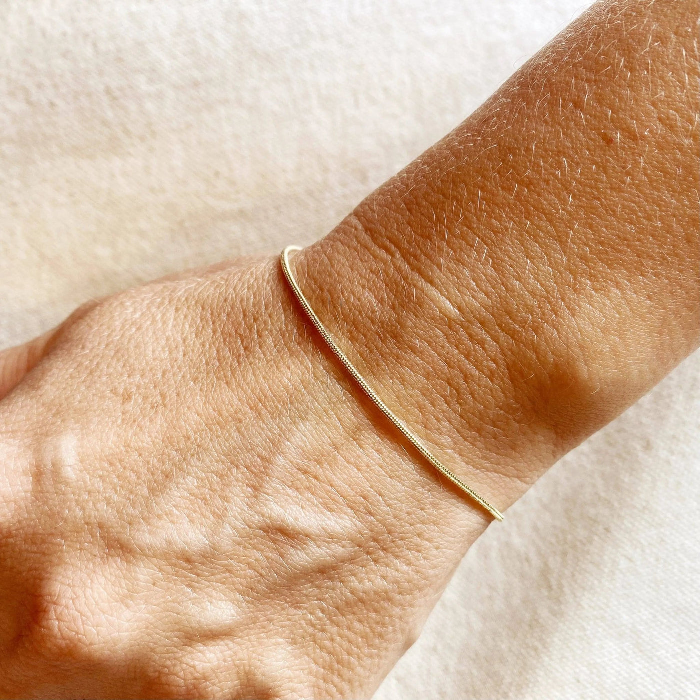 18k Gold Filled 1.2 mm Round Snake Chain Bracelet - Beloved Boutique