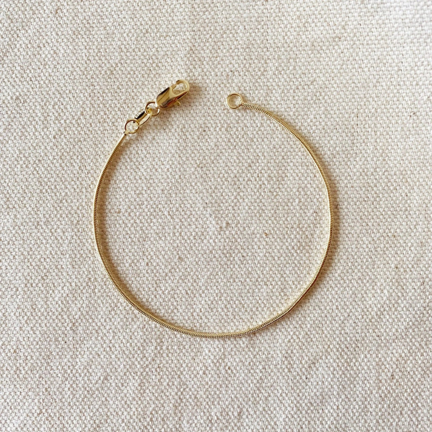 18k Gold Filled 1.2 mm Round Snake Chain Bracelet - Beloved Boutique