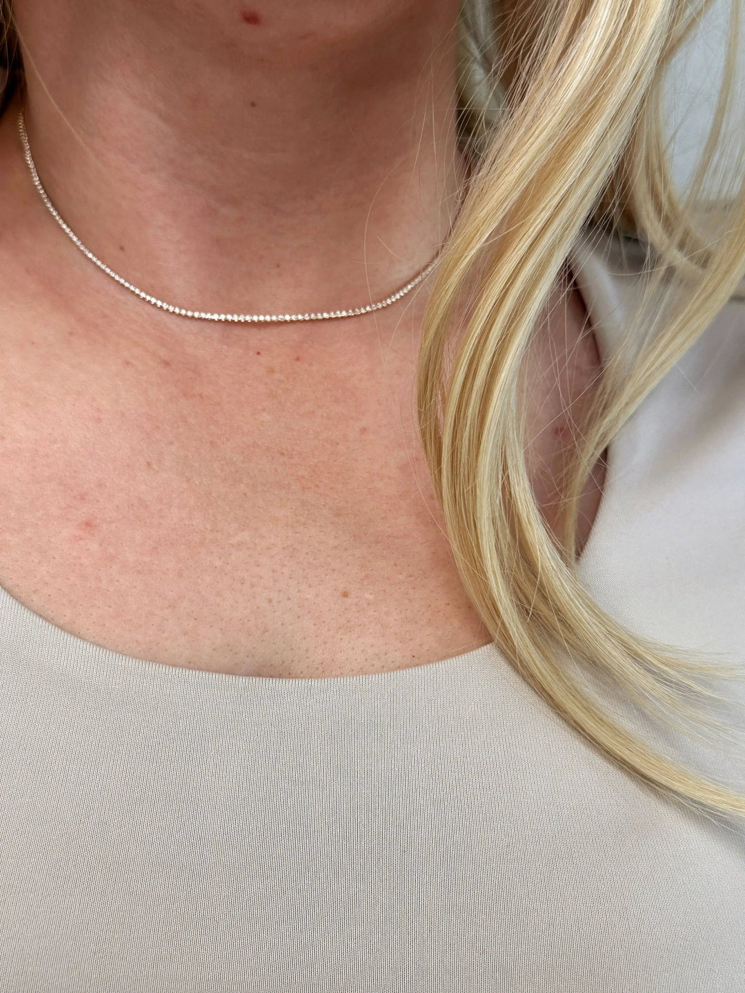 18k Gold Filled 1.2mm CZ Tennis Necklace - Beloved Boutique