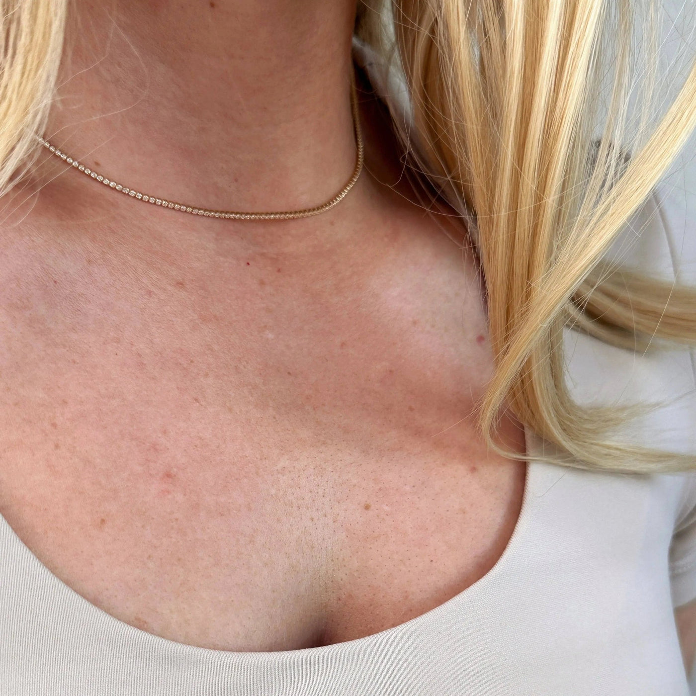 18k Gold Filled 1.2mm CZ Tennis Necklace - Beloved Boutique