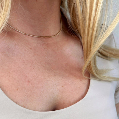 18k Gold Filled 1.2mm CZ Tennis Necklace - Beloved Boutique