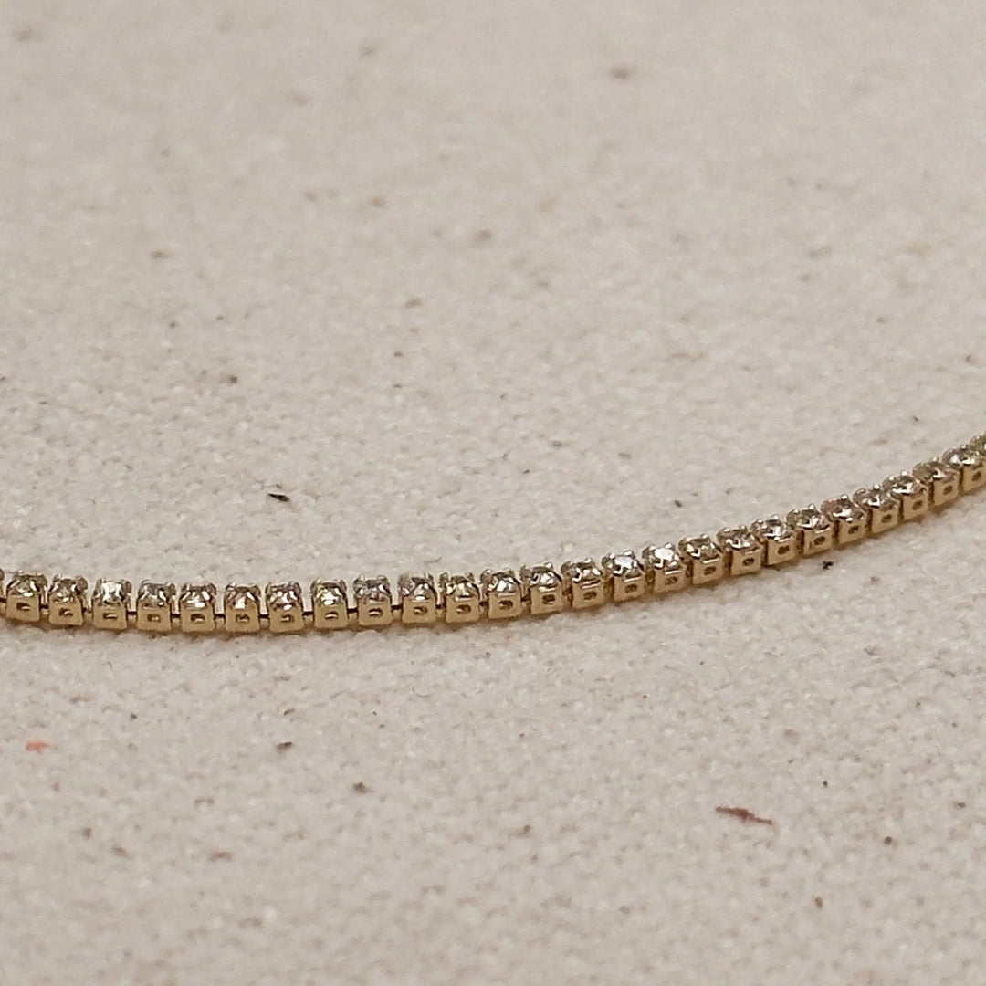 18k Gold Filled 1.2mm CZ Tennis Necklace - Beloved Boutique