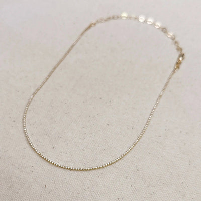 18k Gold Filled 1.2mm CZ Tennis Necklace - Beloved Boutique