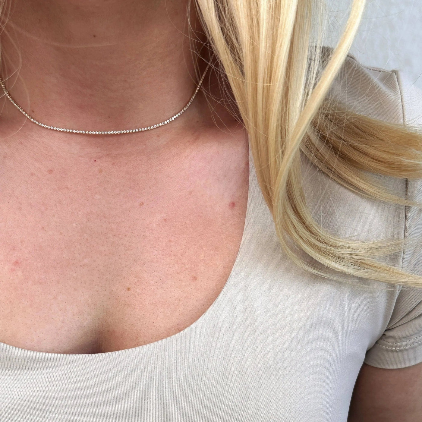 18k Gold Filled 1.2mm CZ Tennis Necklace - Beloved Boutique