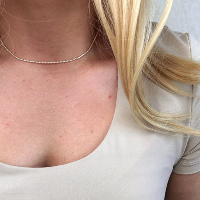 18k Gold Filled 1.2mm CZ Tennis Necklace - Beloved Boutique