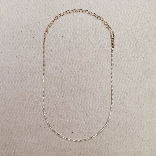18k Gold Filled 1.2mm CZ Tennis Necklace - Beloved Boutique