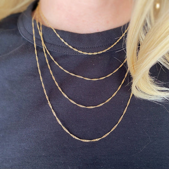 18k Gold Filled 1.3mm Singapore Chain - Beloved Boutique