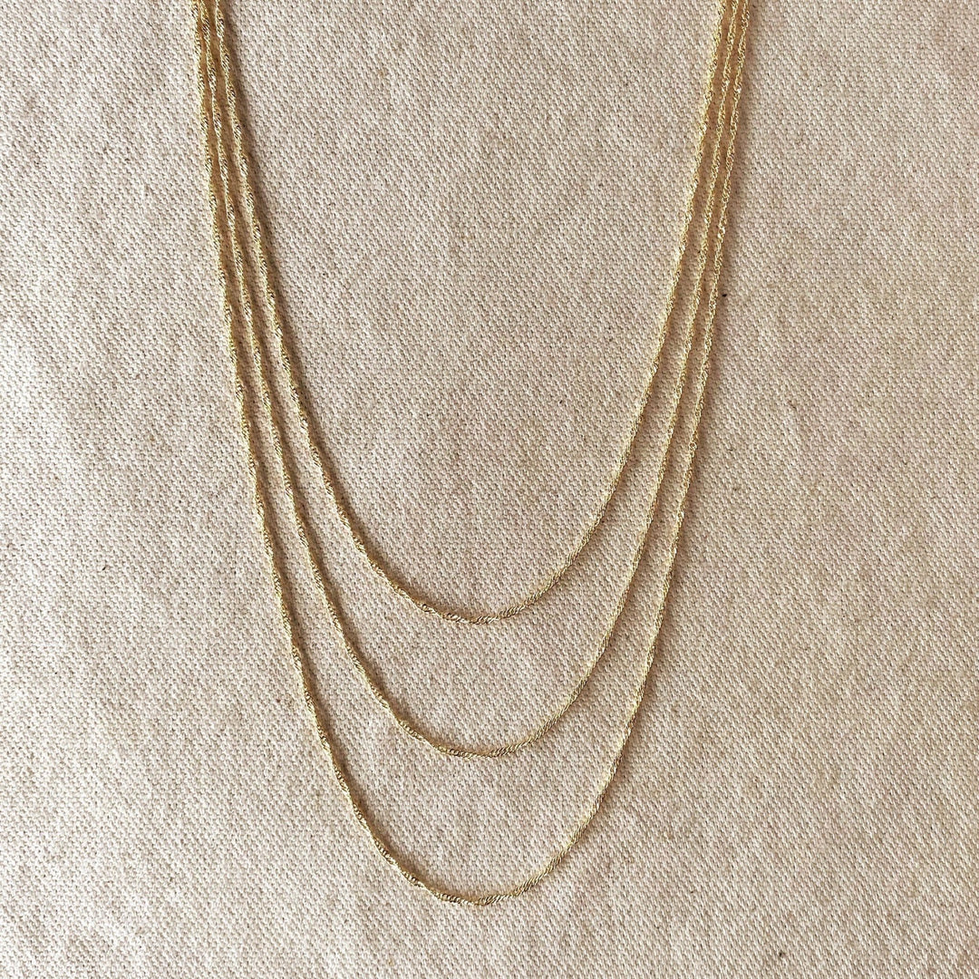 18k Gold Filled 1.3mm Singapore Chain - Beloved Boutique