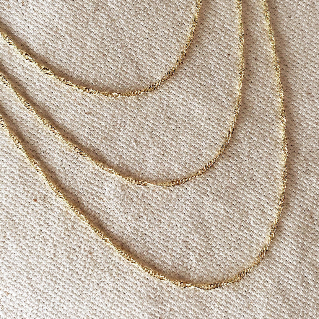 18k Gold Filled 1.3mm Singapore Chain - Beloved Boutique