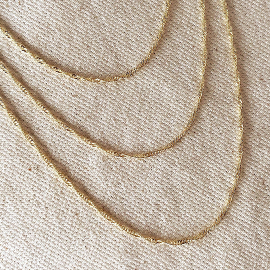 18k Gold Filled 1.3mm Singapore Chain - Beloved Boutique