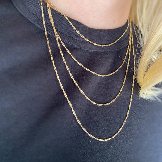 18k Gold Filled 1.3mm Singapore Chain - Beloved Boutique