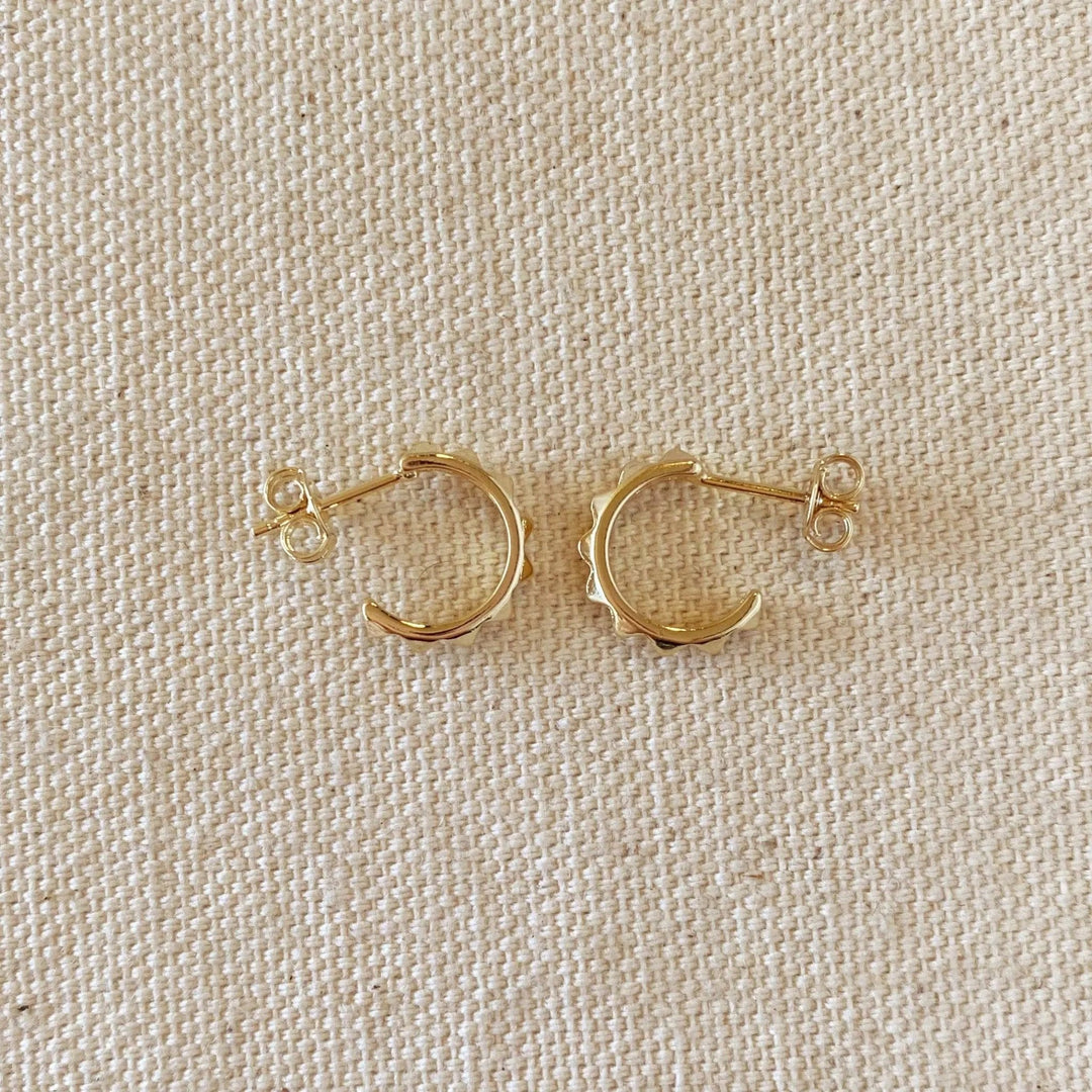18k Gold Filled 13mm Spiked C - Hoop - Beloved Boutique