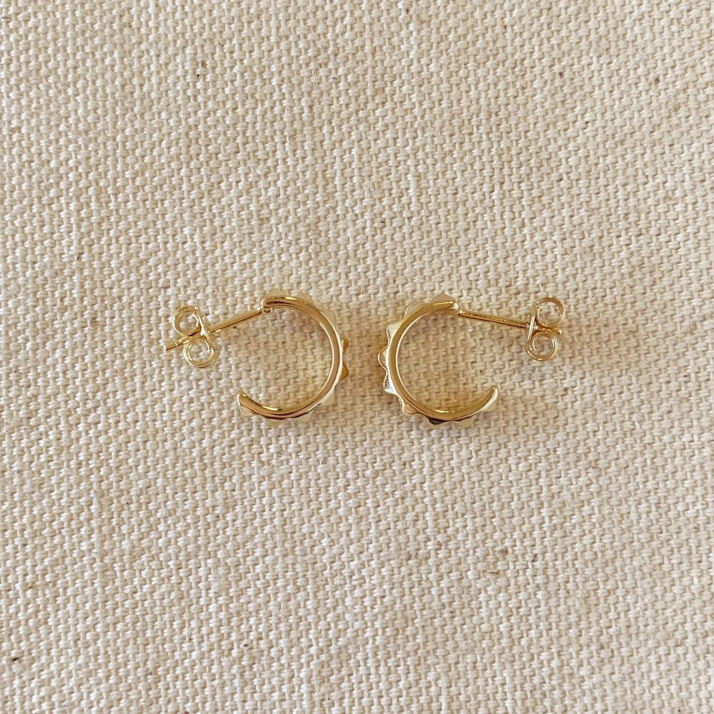 18k Gold Filled 13mm Spiked C - Hoop - Beloved Boutique