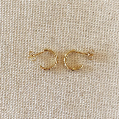 18k Gold Filled 13mm Spiked C - Hoop - Beloved Boutique