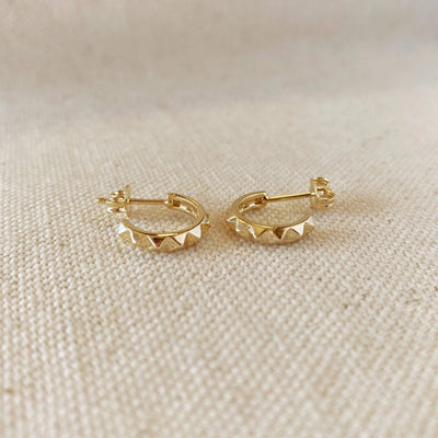 18k Gold Filled 13mm Spiked C - Hoop - Beloved Boutique