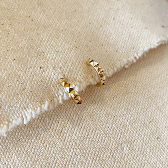 18k Gold Filled 13mm Spiked C - Hoop - Beloved Boutique