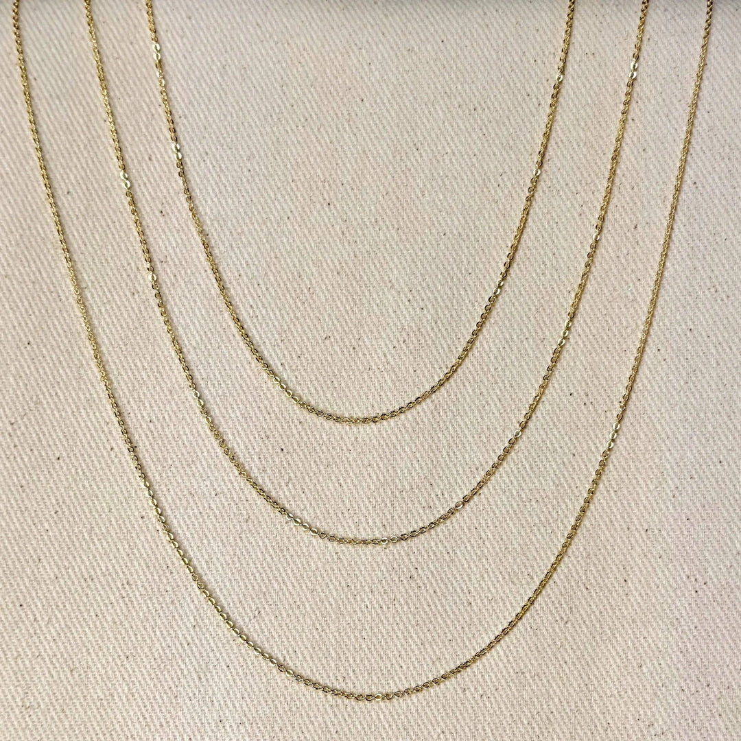 18k Gold Filled 1.45mm Cable Chain - Beloved Boutique