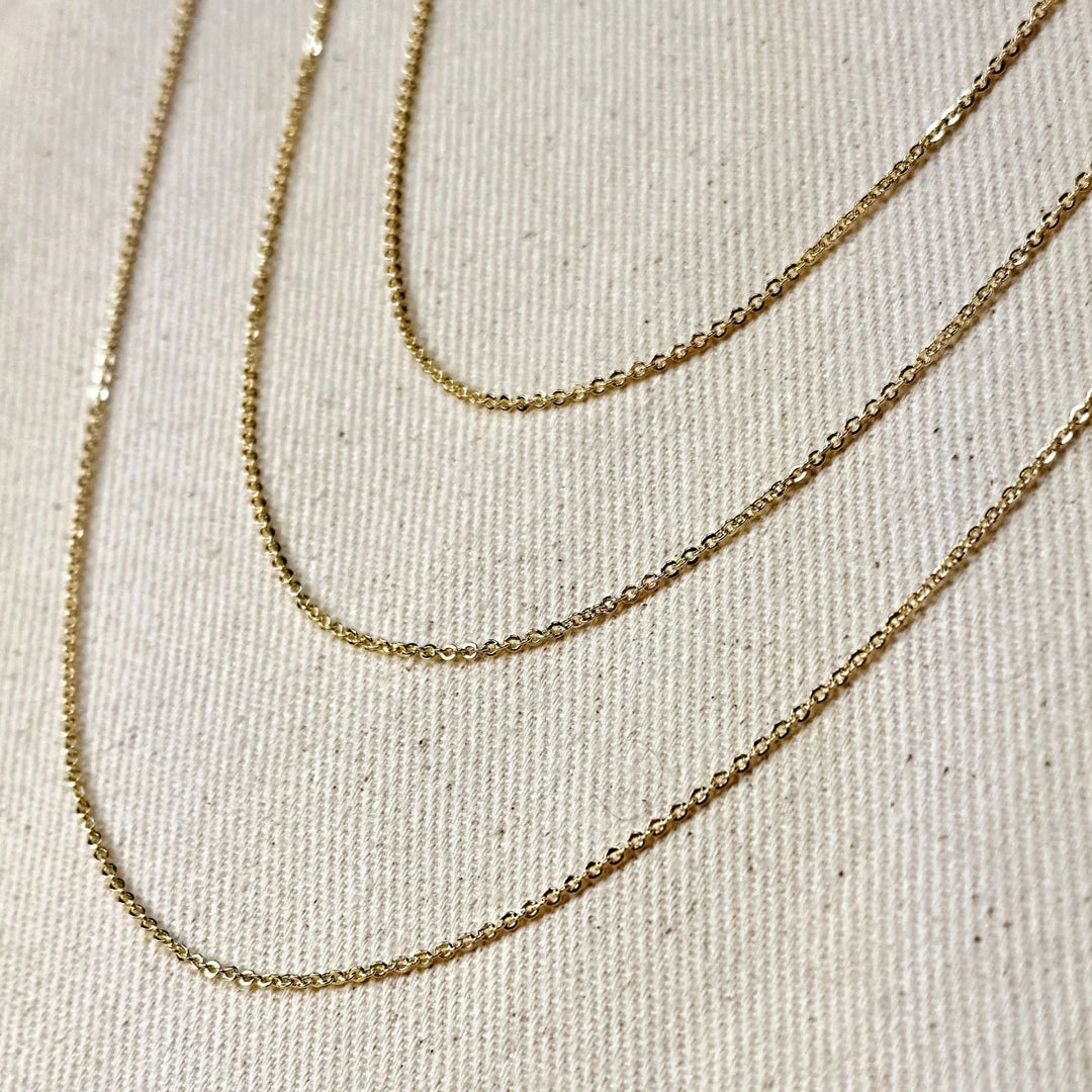 18k Gold Filled 1.45mm Cable Chain - Beloved Boutique