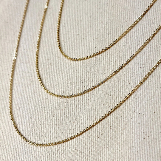 18k Gold Filled 1.45mm Cable Chain - Beloved Boutique