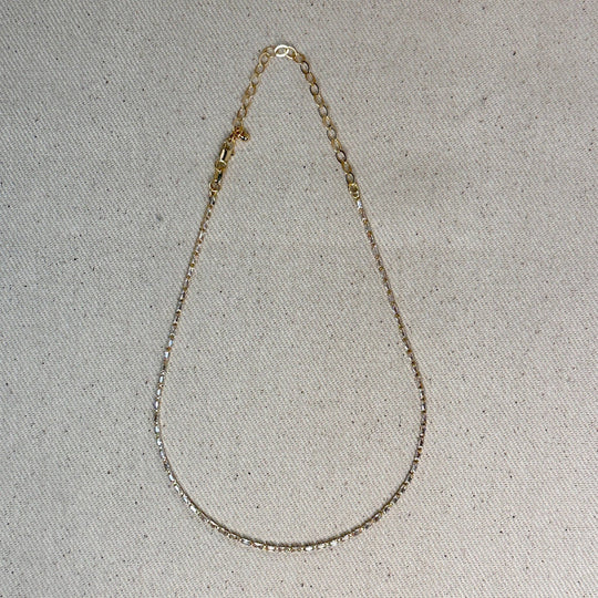 18k Gold Filled 1.5mm Baguette CZ Tennis Necklace - Beloved Boutique