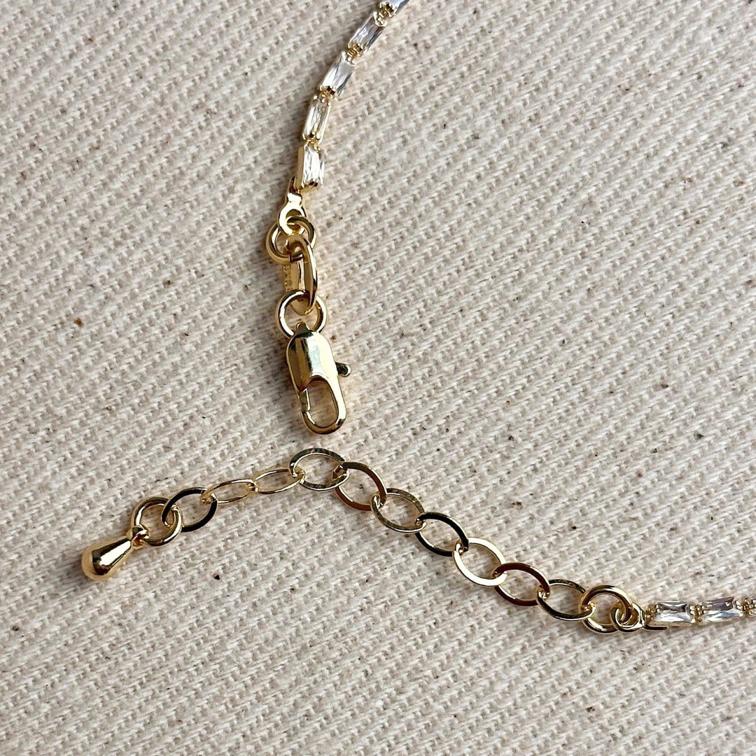 18k Gold Filled 1.5mm CZ Baguette Tennis Bracelet - Beloved Boutique