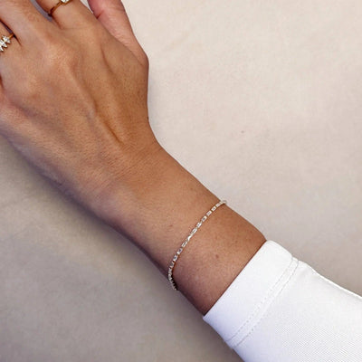 18k Gold Filled 1.5mm CZ Baguette Tennis Bracelet - Beloved Boutique