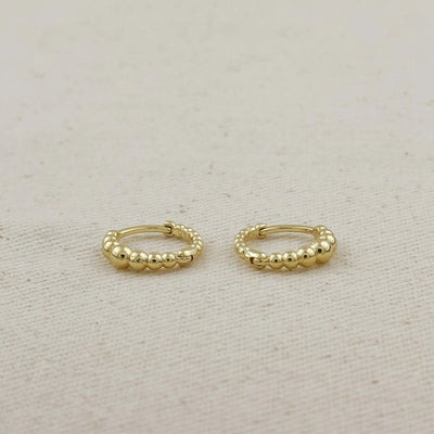 18k Gold Filled 15mm Gradient Beaded Clicker Hoop Earrings - Beloved Boutique