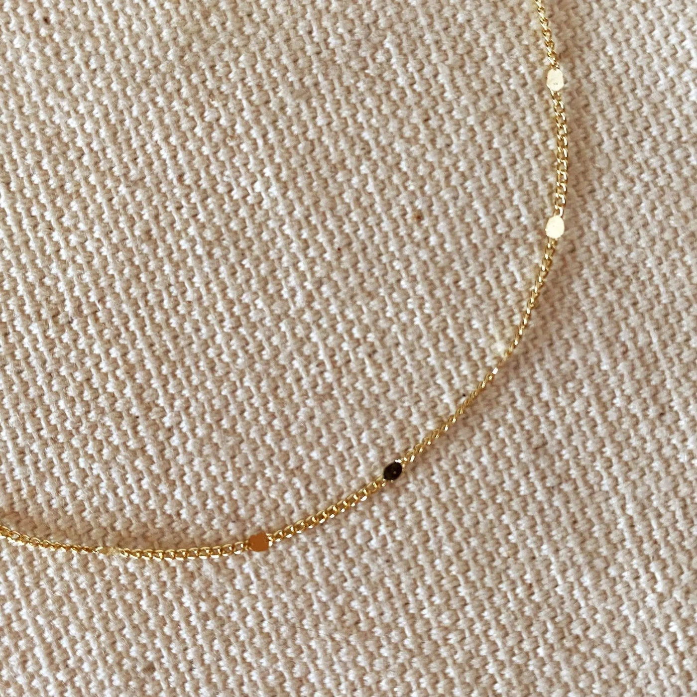 18k Gold Filled 1mm Curb Bracelet With Pressed Details - Beloved Boutique